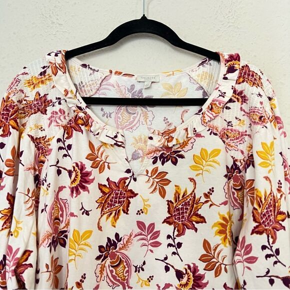 Talbots Floral Long Sleeve Cotton Blouse Plus Size 3X - Picture 2 of 6